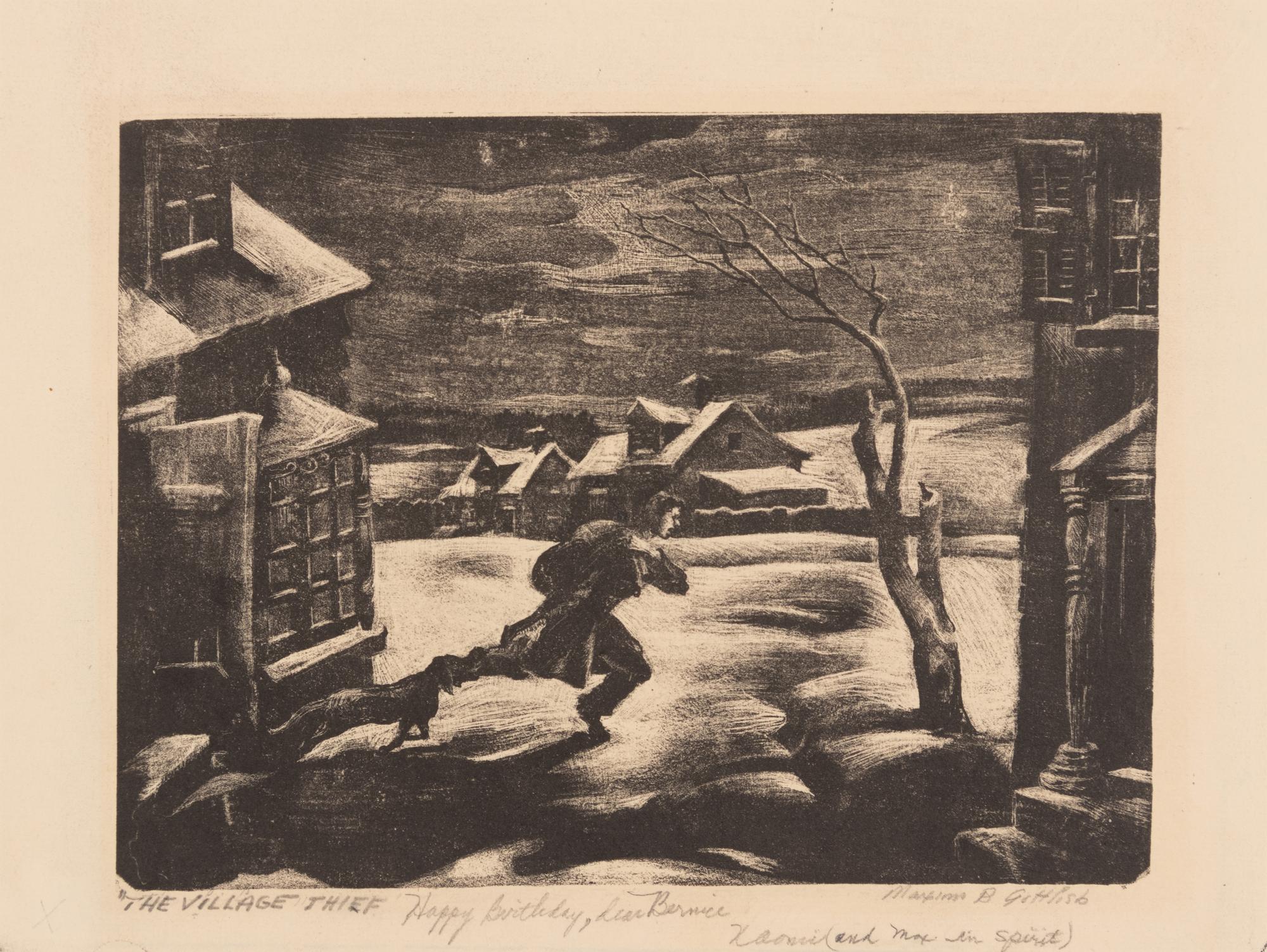 A group of six American prints (Ruth Chaney, Basketball ; Maxim Gottlieb, The Village Thief ; John Gregory, Cortez Street, Boston ; Lawrence Kupferman, Victorian Mansion ; Reginald Marsh, Star Burlesque ; William Sharpe, Ambulance )