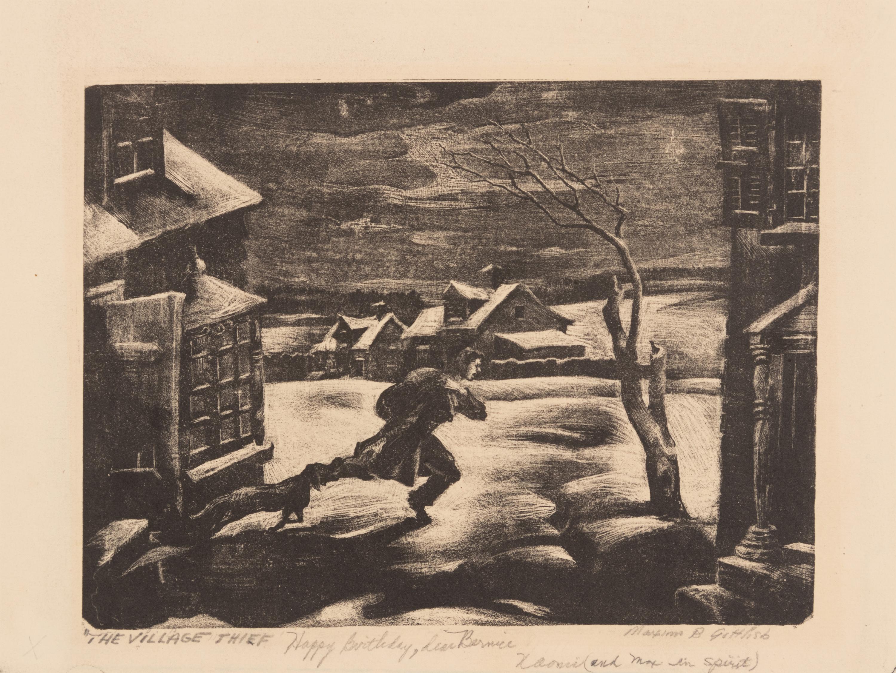 A group of six American prints (Ruth Chaney, Basketball ; Maxim Gottlieb, The Village Thief ; John Gregory, Cortez Street, Boston ; Lawrence Kupferman, Victorian Mansion ; Reginald Marsh, Star Burlesque ; William Sharpe, Ambulance )
