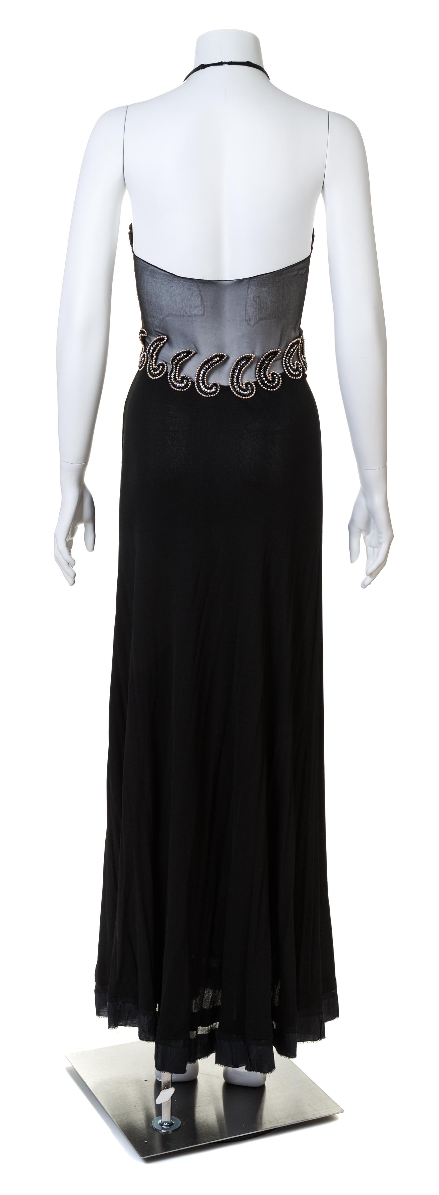 A Galanos for Amelia Gray 1960s Black Halter Gown, No size.