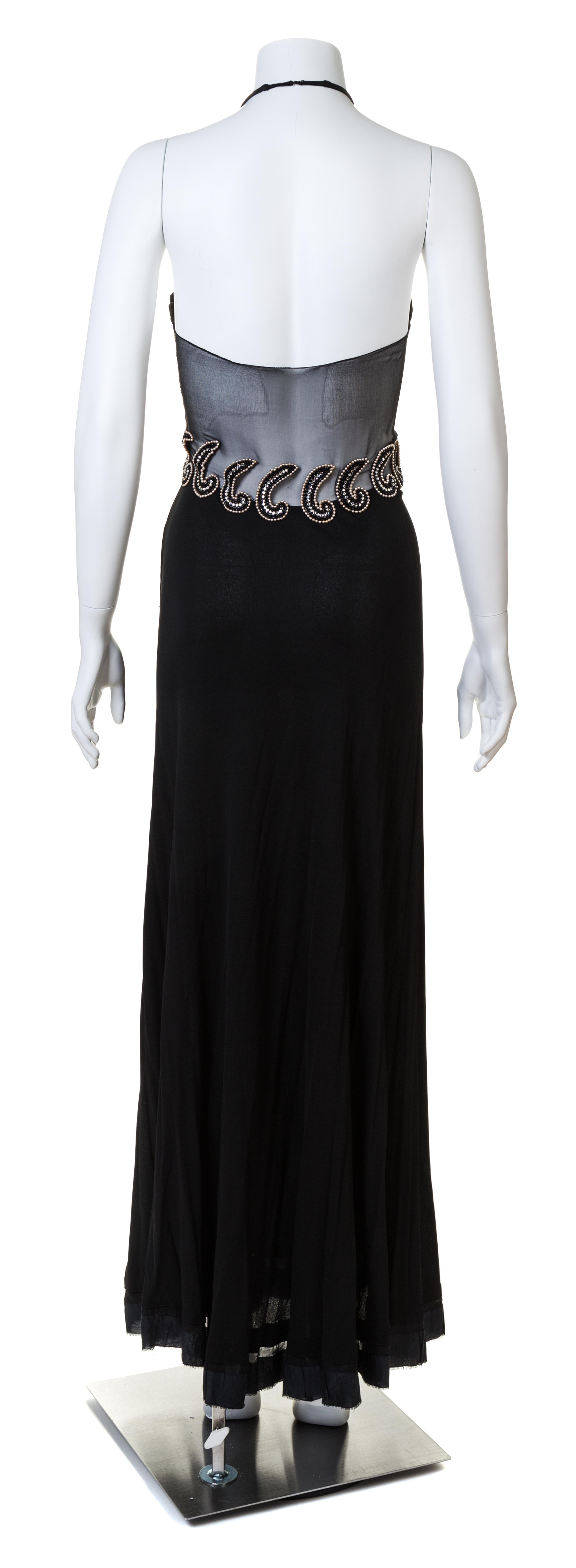 A Galanos for Amelia Gray 1960s Black Halter Gown, No size.