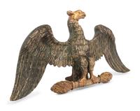 A Carved, Painted and Gilded Eagle Ornament