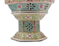 A Pair of Chinese Famille Rose Reticulated Lanterns