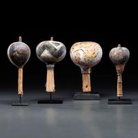 Group of Pueblo Polychrome Gourd Rattles, From the Collection of Dick Jemison, Alabama
