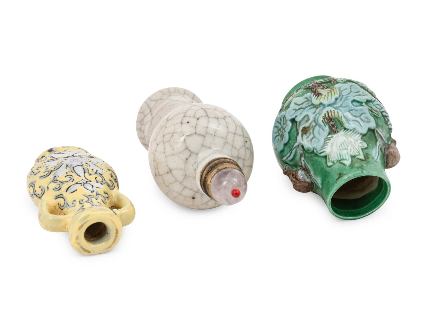 Three Chinese Porcelain Miniature Bottles