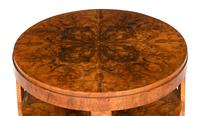 A Hungarian Art Deco Burl Walnut Two-Tier Side Table