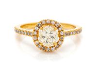 An 18 Karat Yellow Gold and Diamond Ring, 3.00 dwts.