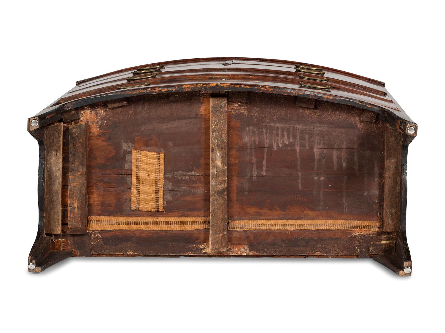 A Regency Satinwood-Inlaid Mahogany Bowfront Chest of Drawers