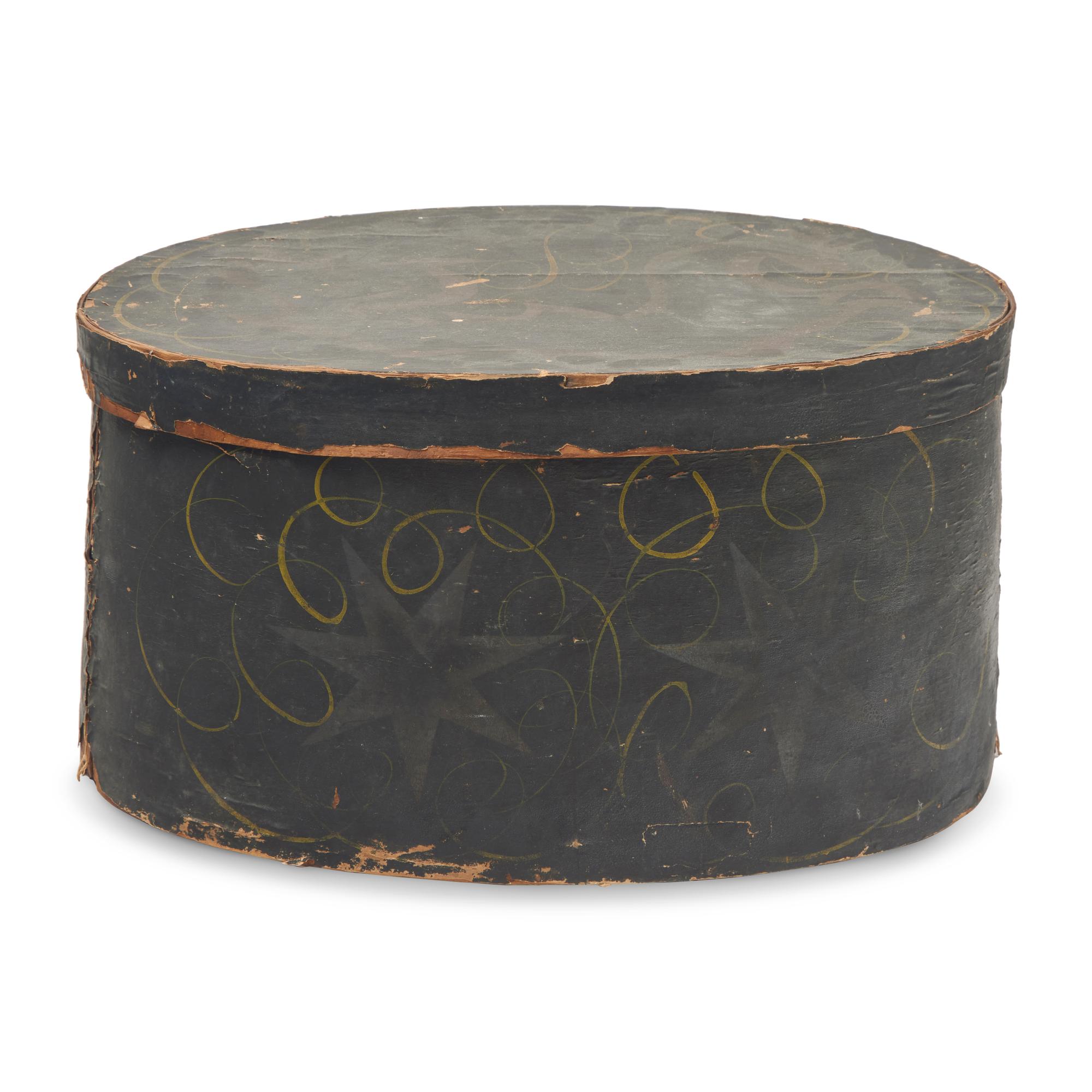 A Painted Paper Covered Hat Box