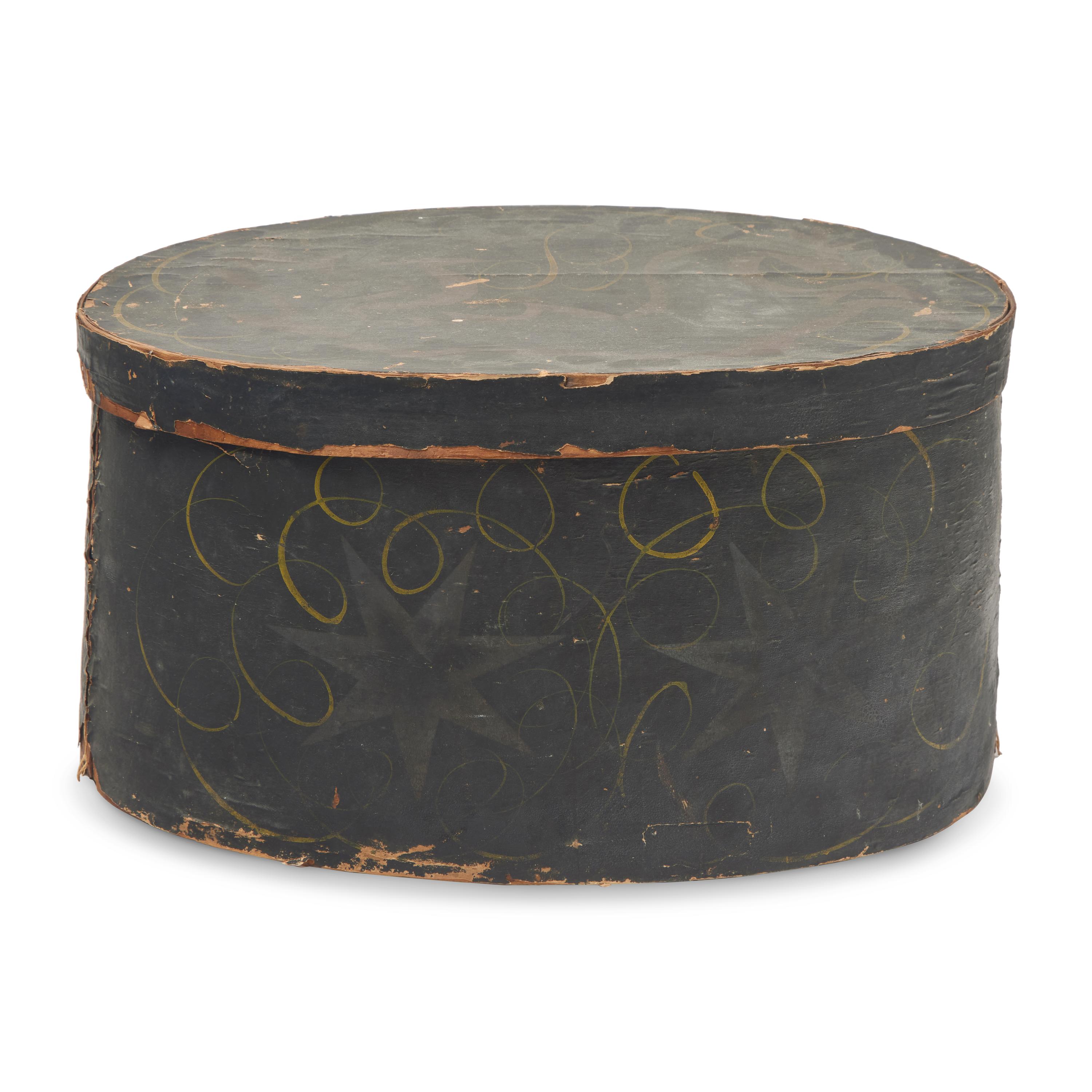 A Painted Paper Covered Hat Box