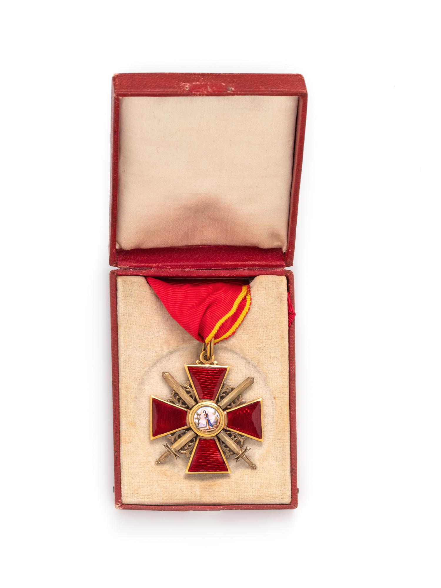 A Gold and Enamel Order of St. Anne Second Class with Swords
