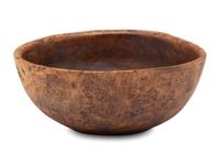 A Carved Burlwood Dough Bowl