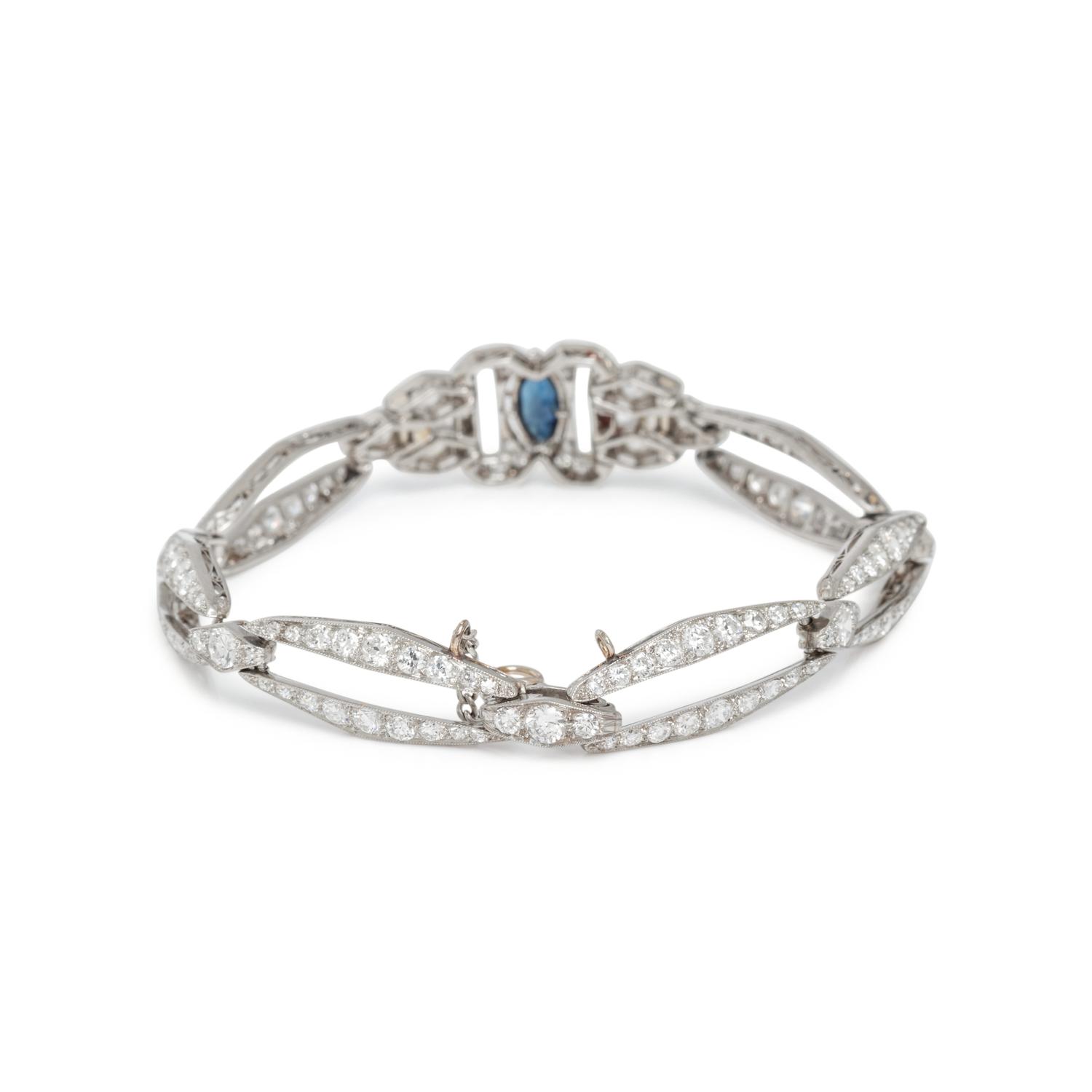 W.C. BALL, ANTIQUE, SAPPHIRE AND DIAMOND BRACELET