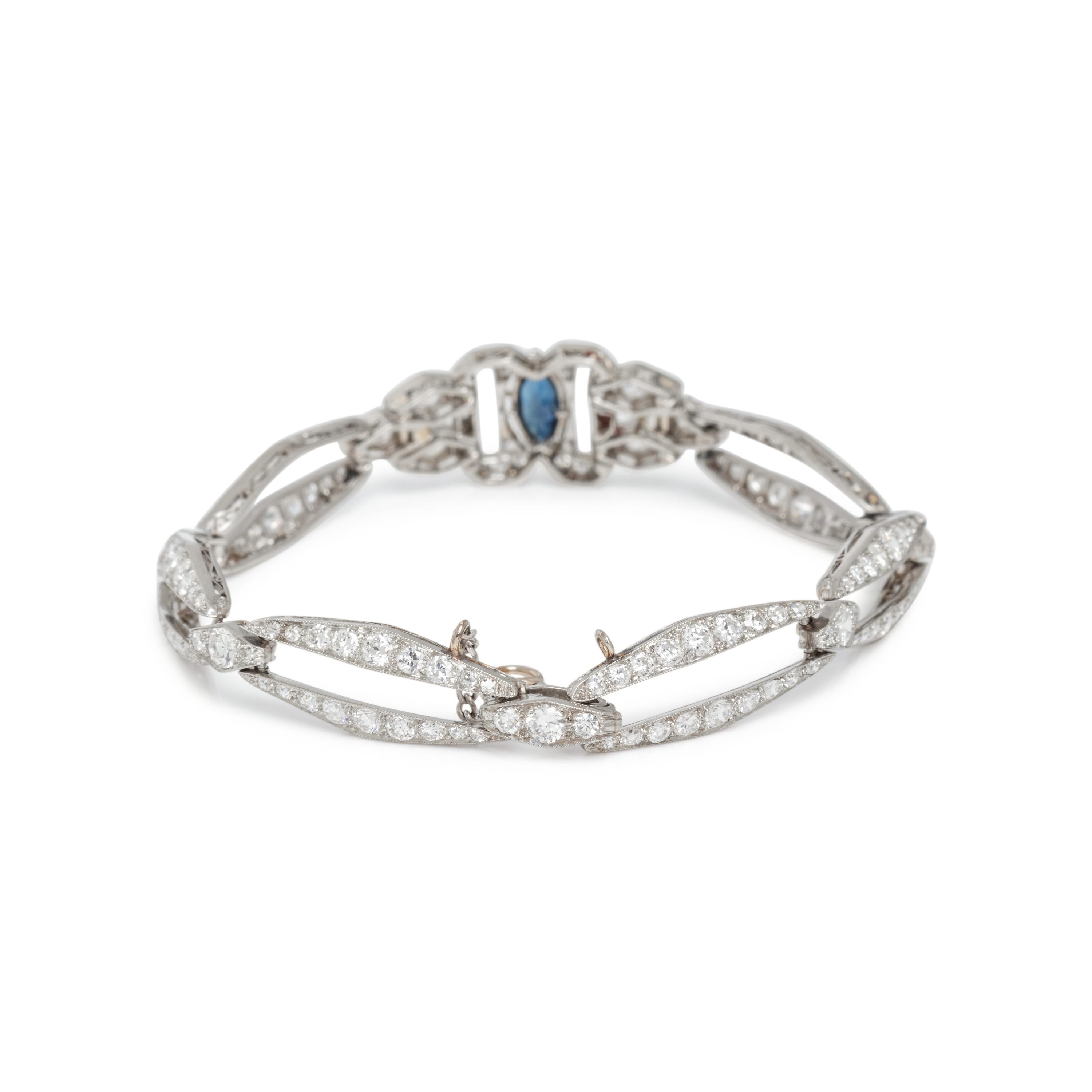 W.C. BALL, ANTIQUE, SAPPHIRE AND DIAMOND BRACELET