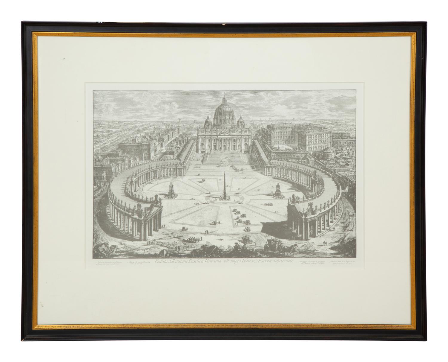 Eight Black and Parcel Gilt Framed Prints After Giovanni Piranesi — 20th Century