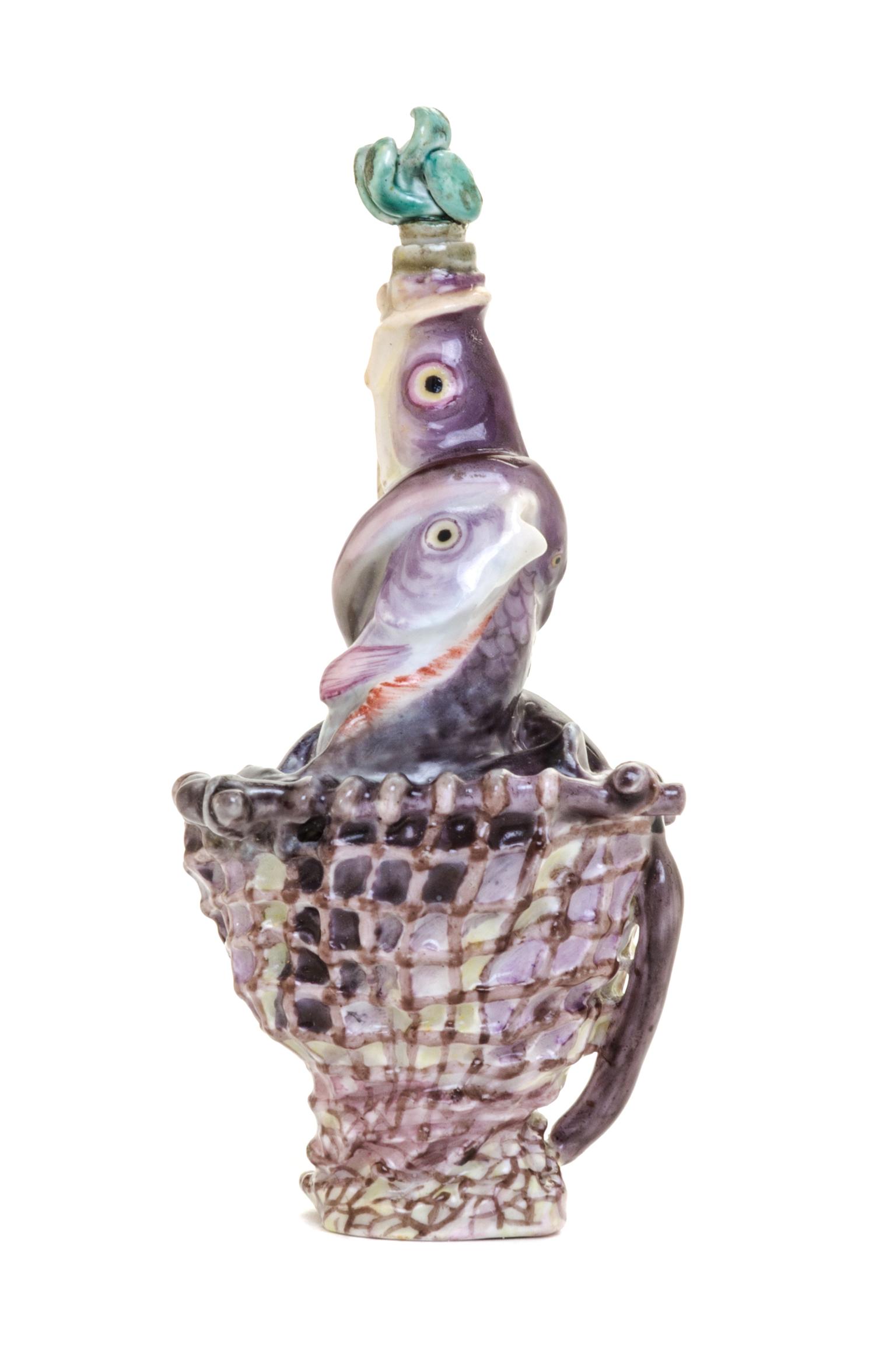 A Chelsea Porcelain Scent Bottle and Stopper Height 3 3/4 inches. — CIRCA 1755