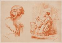 A Group of Three Drawings and One Engraving