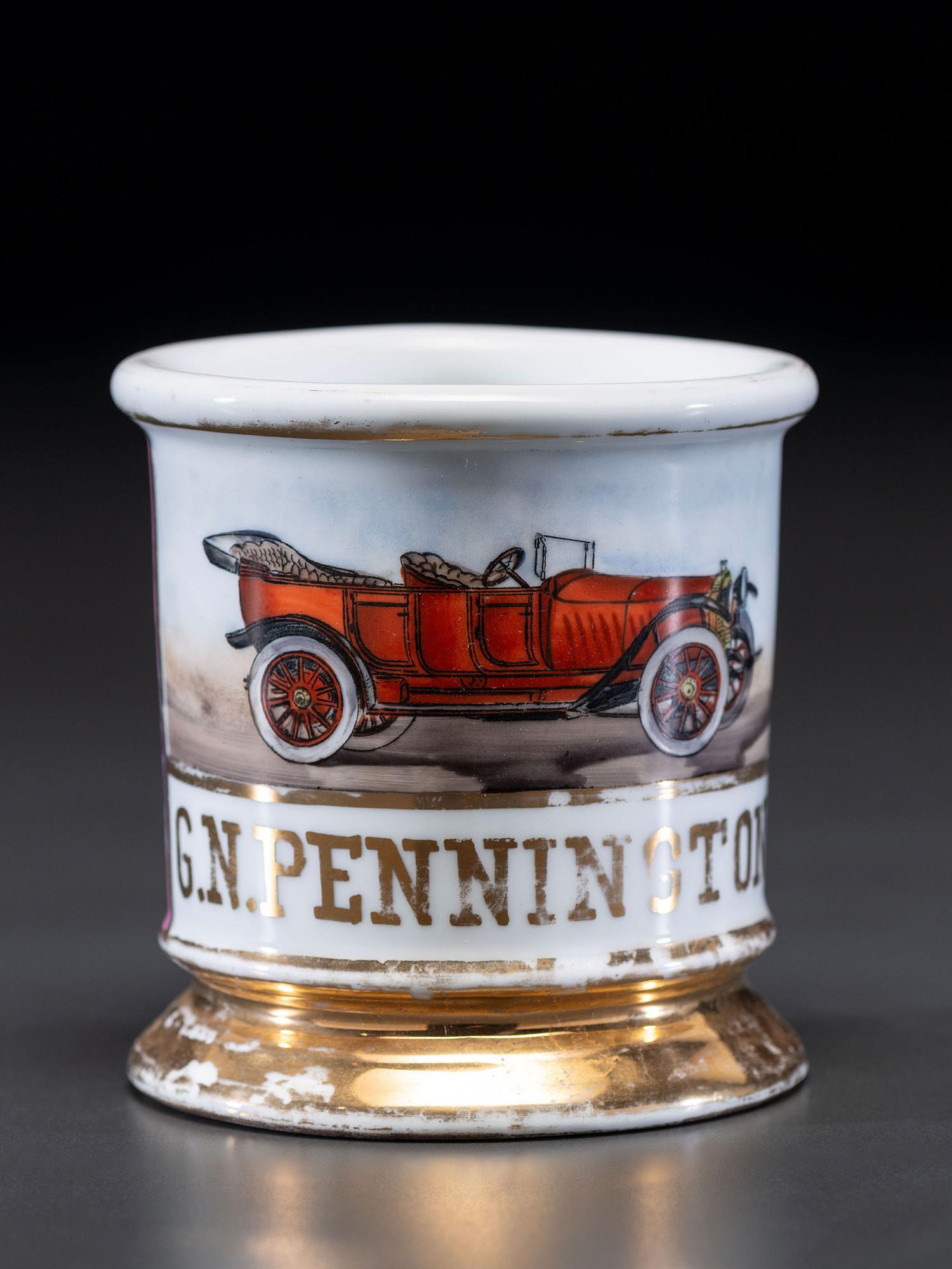 An Open Touring Car Porcelain Shaving Mug