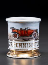 An Open Touring Car Porcelain Shaving Mug