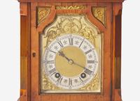A Scottish Gilt Brass Mounted and Pierce Carved Walnut Mantel Clock
