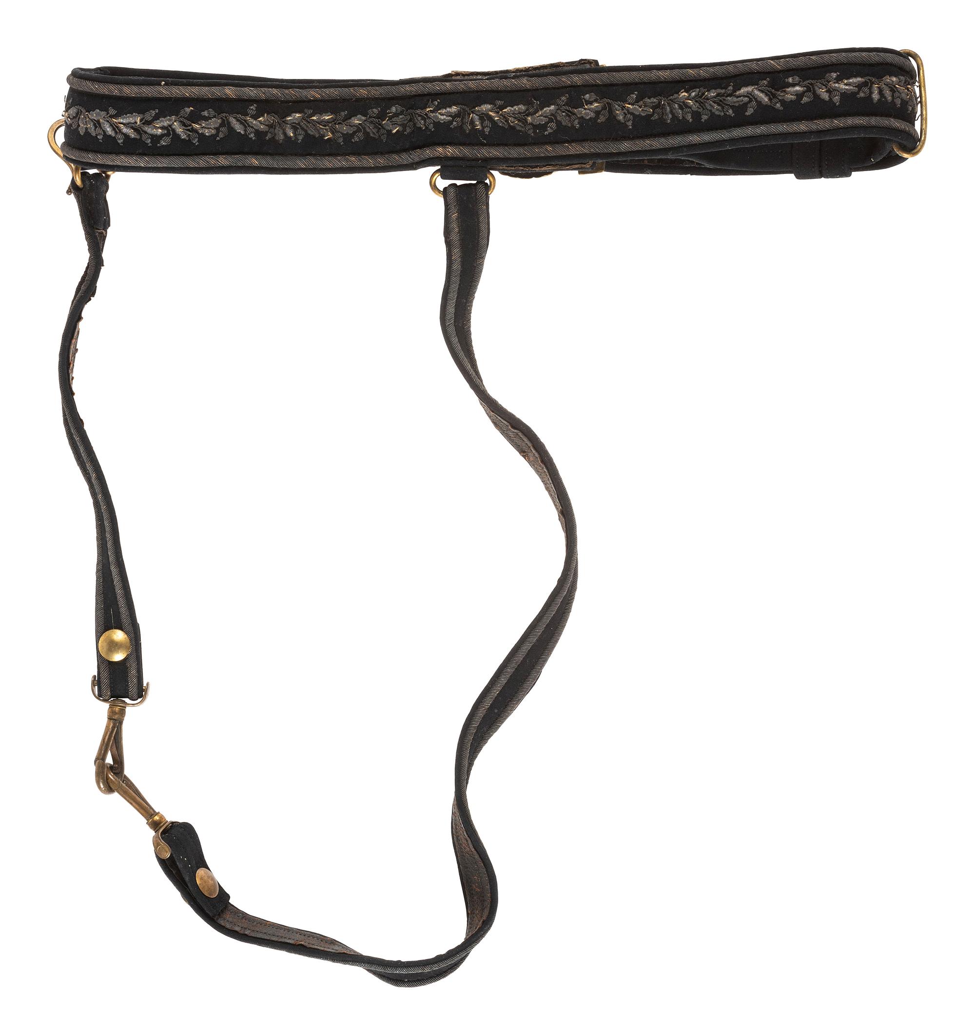 [CIVIL WAR]. USN officer's belt attributed to Captain O.S. Glisson.