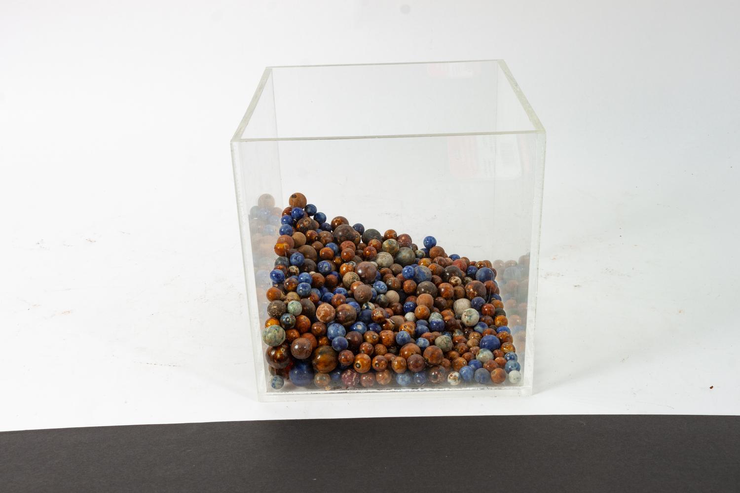 An Early Collection of Glass and Clay Marbles