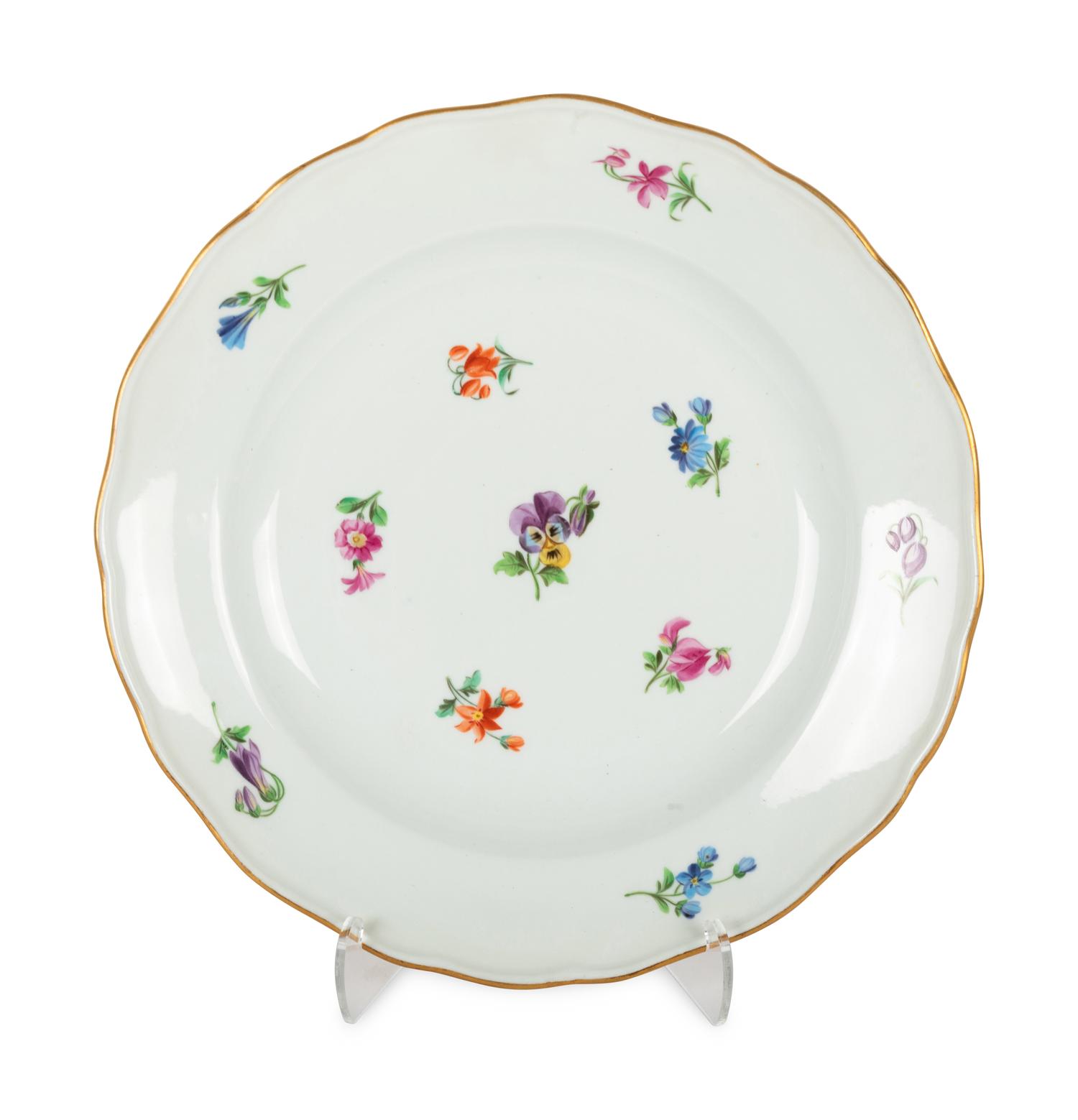 A Group of Meissen Porcelain Plates