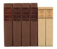 SANDBURG, Carl. Abraham Lincoln, Praire Years. -- Abraham Lincoln, The War Years. New York, 1926, 1939. FIRST LIMITED EDITIONS SIGNED.