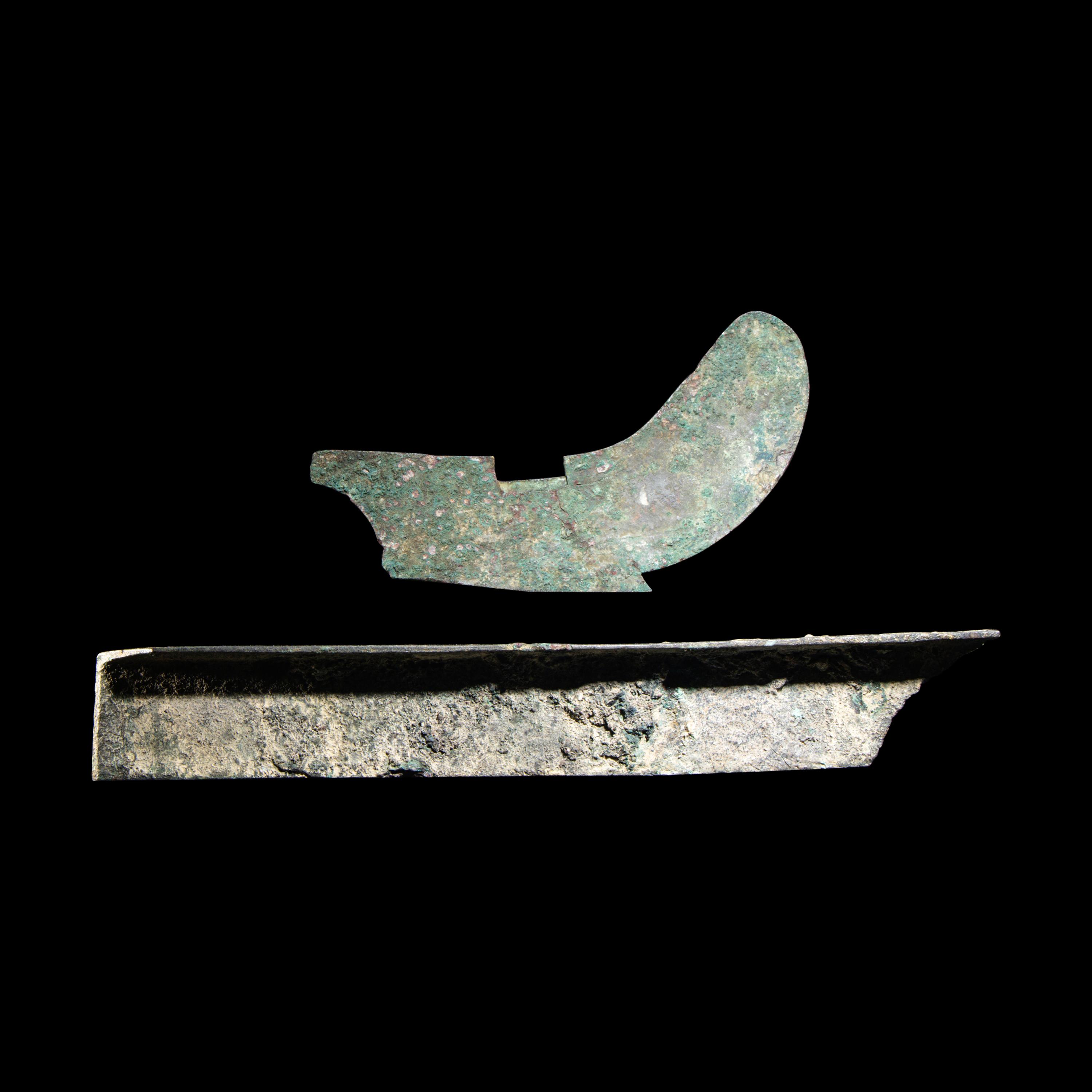 Two Roman Bronze and Enamel Furniture Inlays