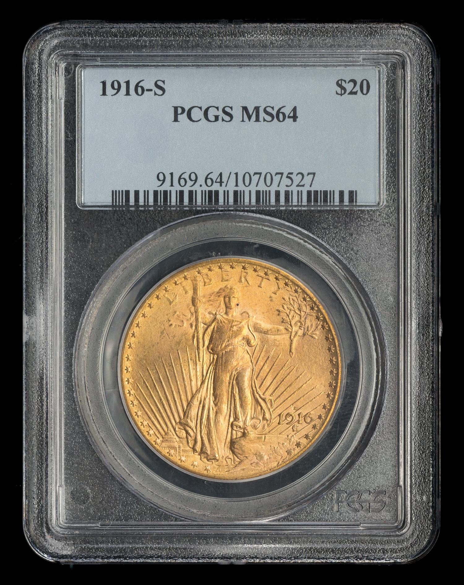 A United States 1916-S St. Gaudens $20 Gold Coin