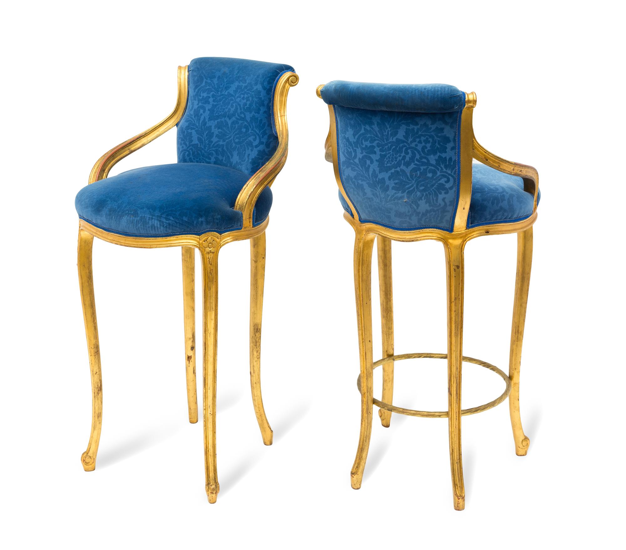 A Set of Three Italian Giltwood Counter Stools