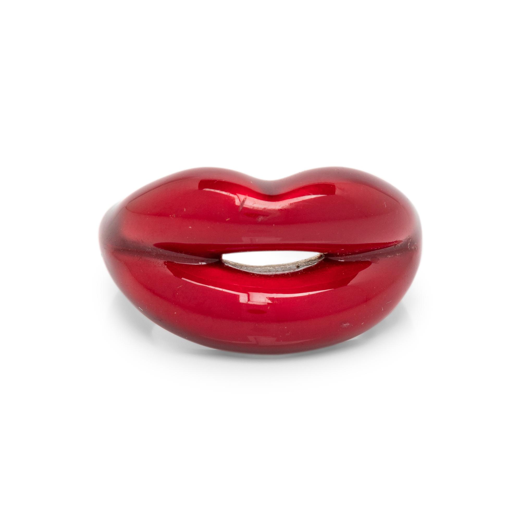 Solange, Sterling & Enamel Hotlips Ring