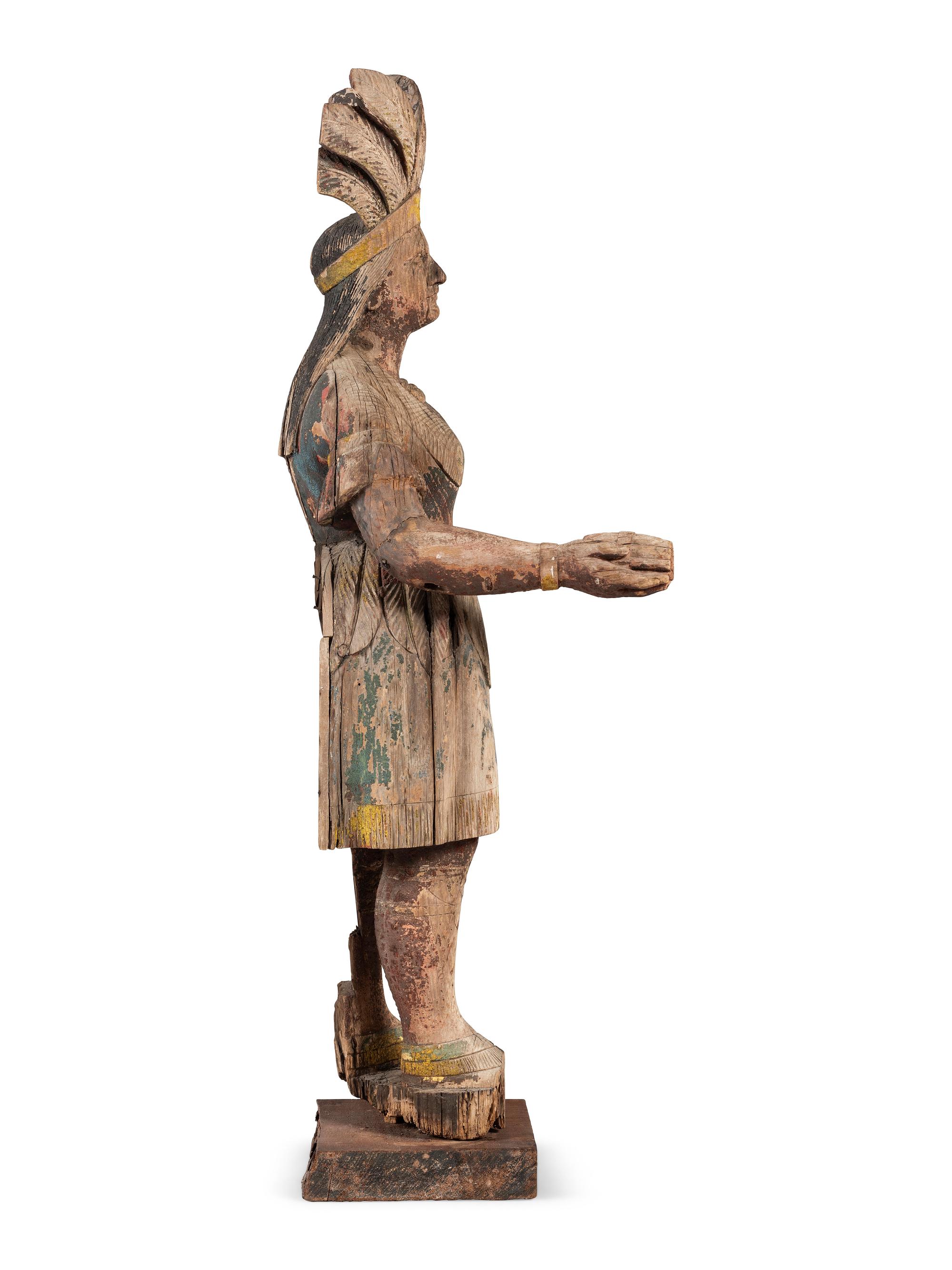 An American Carved and Painted Pine Tobacco Store Figure