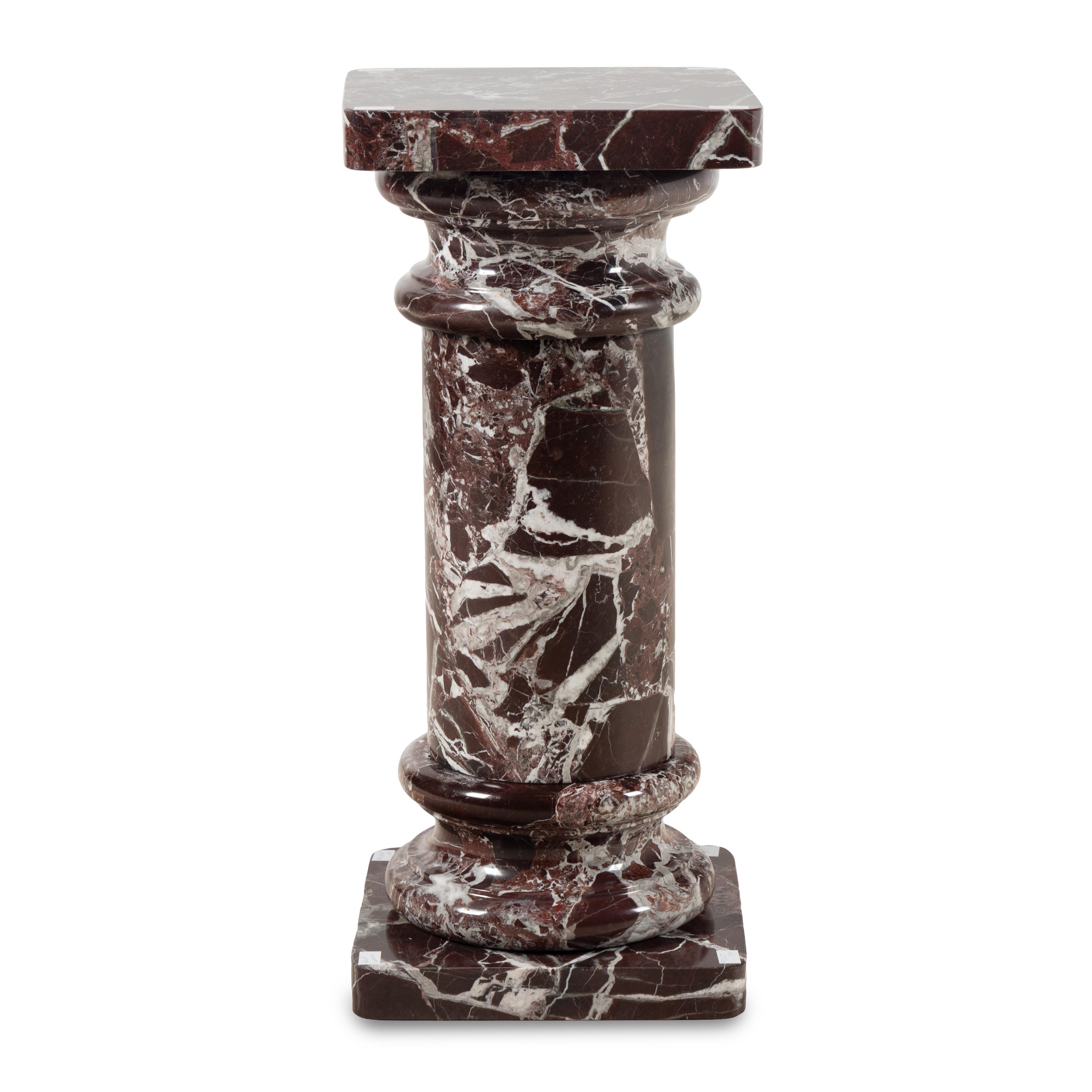 A Rosso Levanto Marble Pedestal