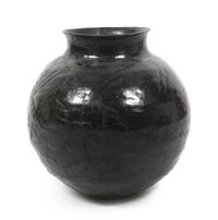 A Santa Clara Blackware Pottery Jar Height 19 x diameter 15 inches. — LATE 19TH/ EARLY 20TH CENTURY