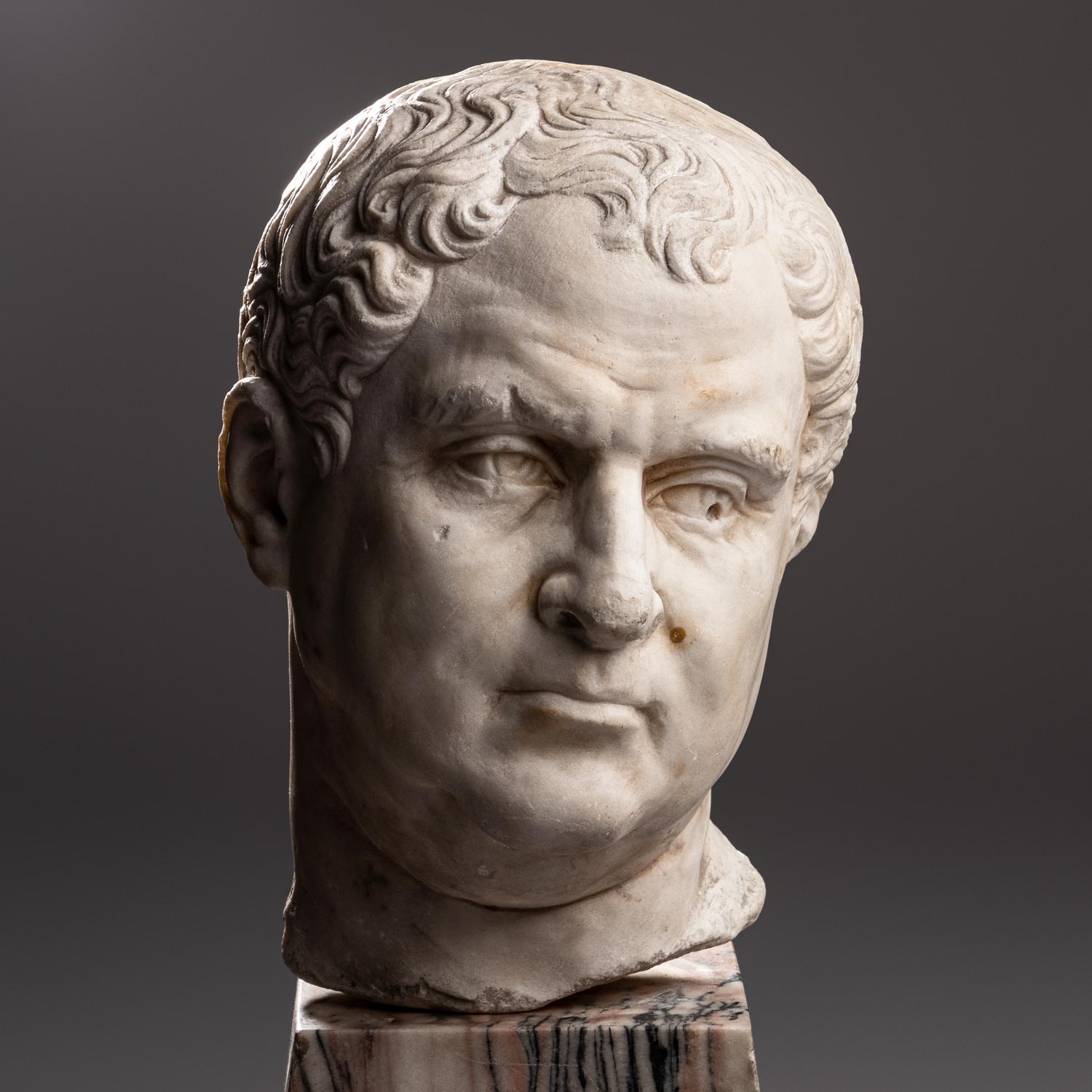 A Grand Tour Marble Portrait Head of Emperor Aulus Vitellius