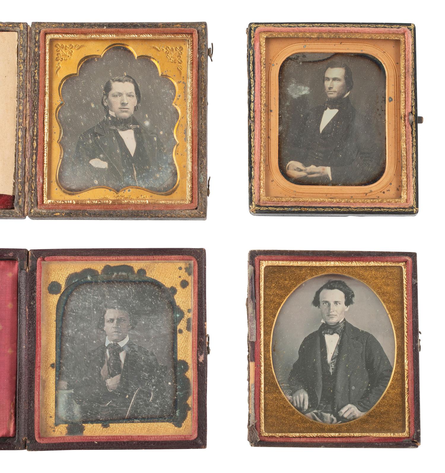 [EARLY PHOTOGRAPHY]. 36 sixth plate daguerreotypes of men of various ages.
