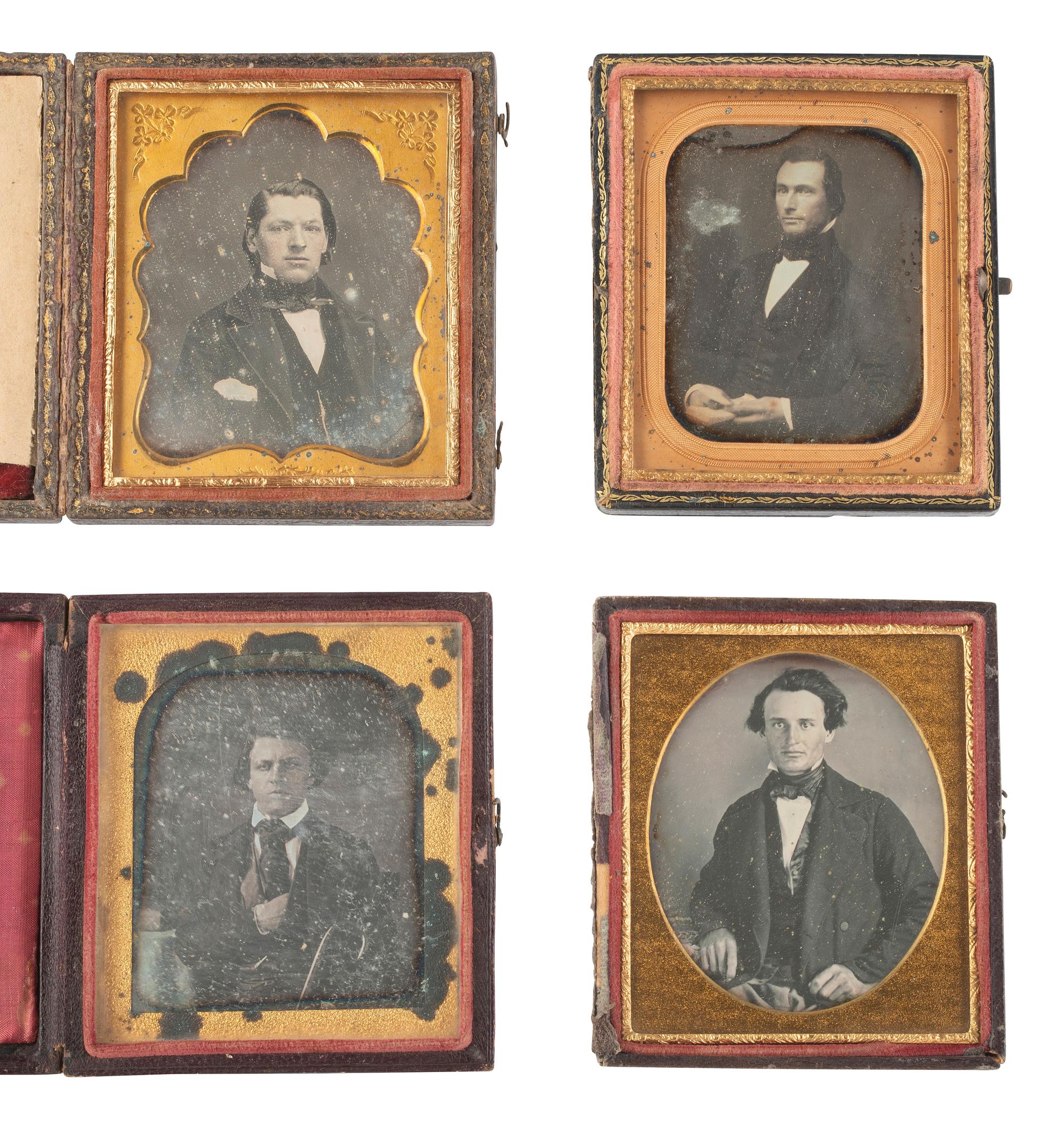 [EARLY PHOTOGRAPHY]. 36 sixth plate daguerreotypes of men of various ages.