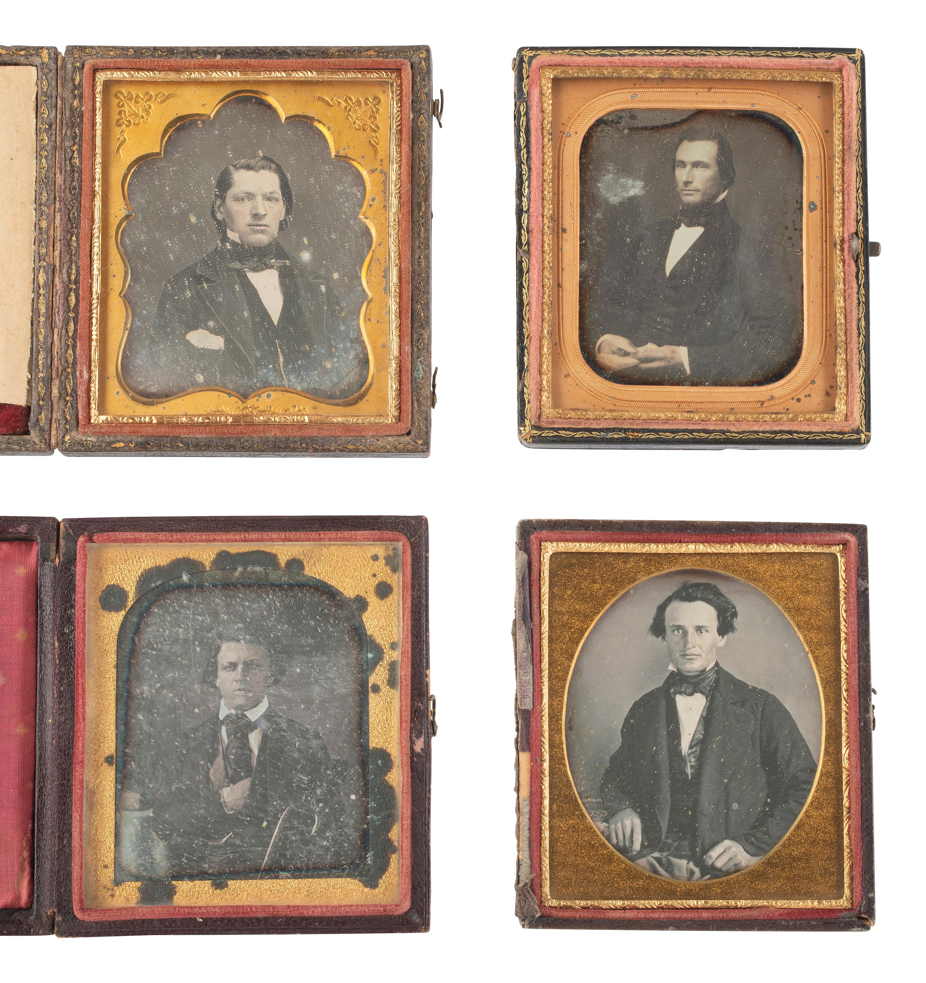 [EARLY PHOTOGRAPHY]. 36 sixth plate daguerreotypes of men of various ages.