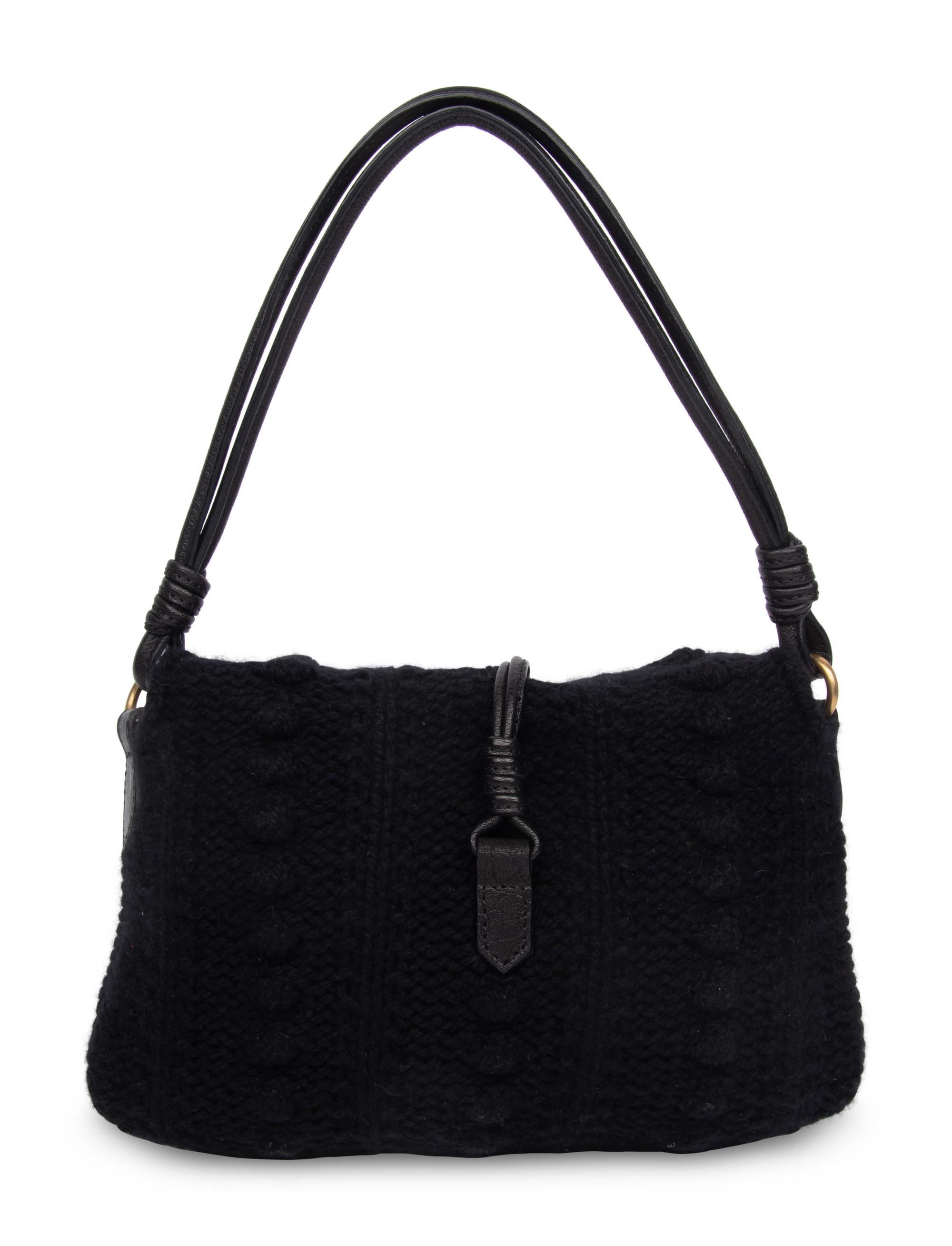 Valentino, Black Cashmere Knit Bag