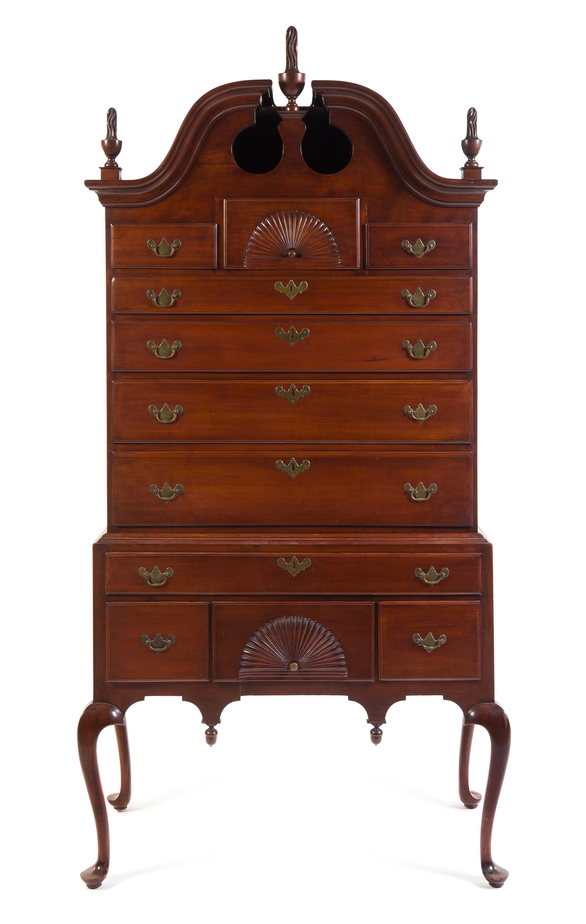 An American Cherry Highboy Height 82 x width 42 x depth 22 inches. — 18TH CENTURY, VIRGINIA