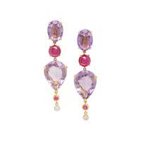 YELLOW GOLD AND MULTIGEM EARRINGS