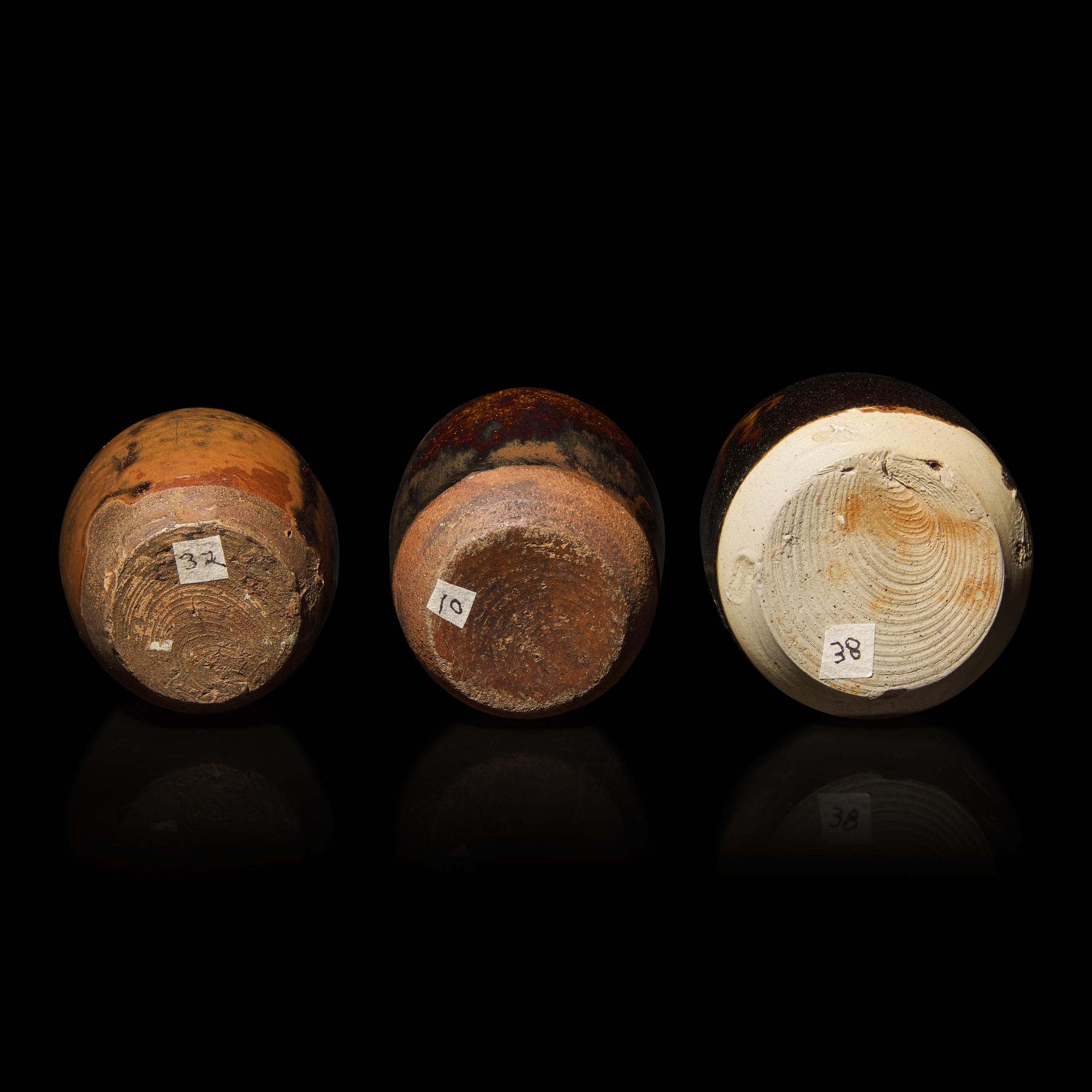 Three Japanese Tea Caddies, Chaire, with Shifuku , One Double Box, and a Bamboo Scoop, The first Chaire 16th Century