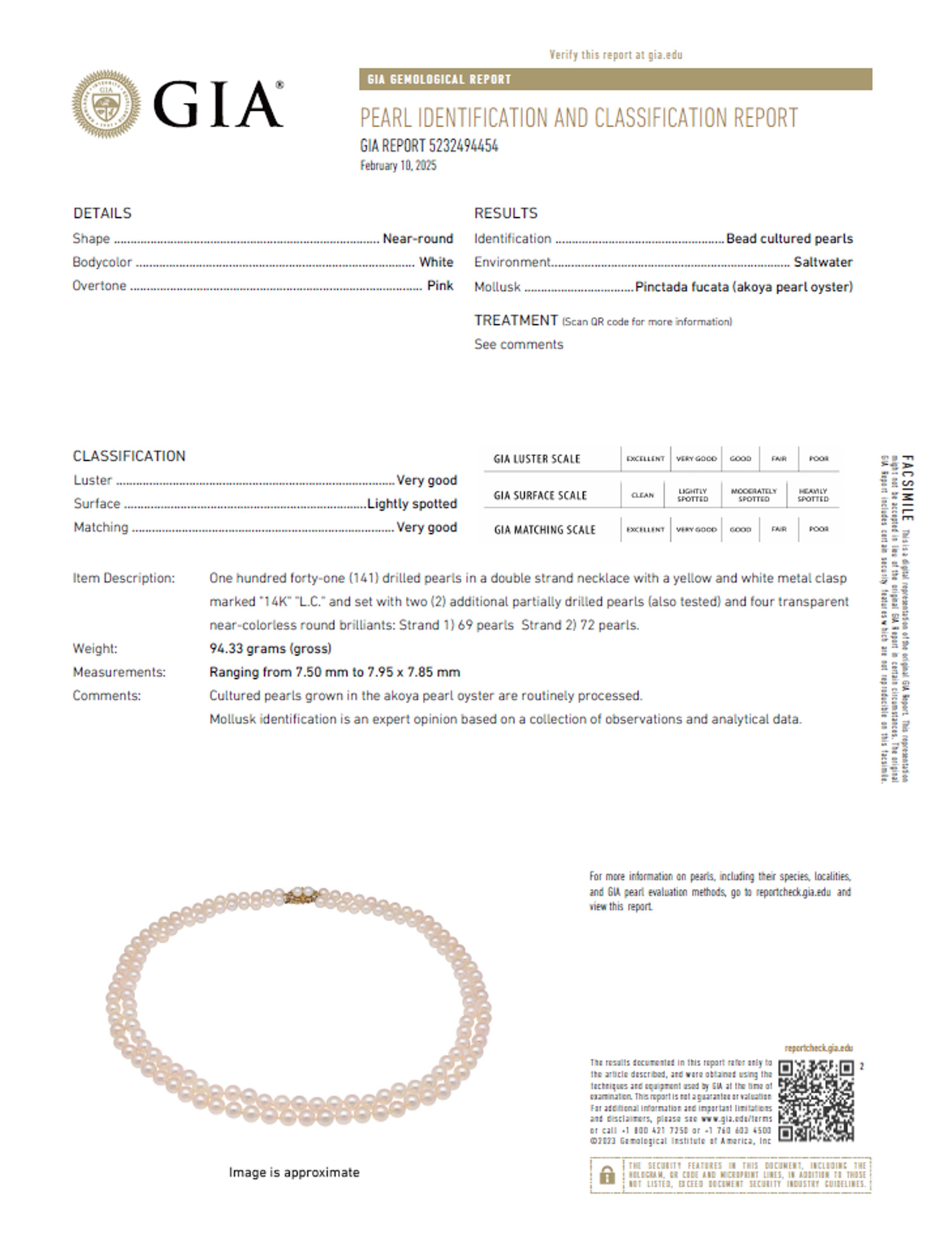 CULTURED PEARL AND DIAMOND NECKLACE