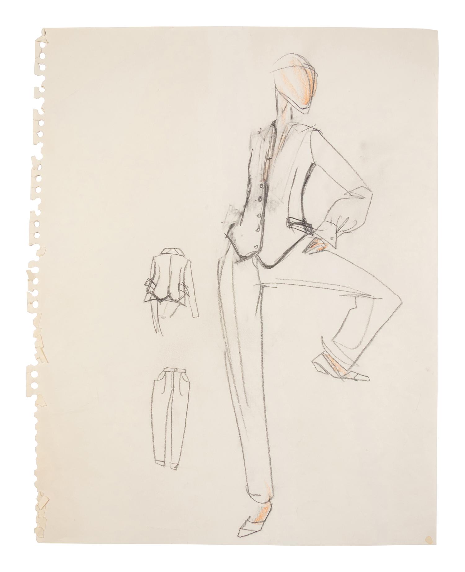 Group of Fifteen Geoffrey Beene Fashion Sketches , by Alfredo Cabrera