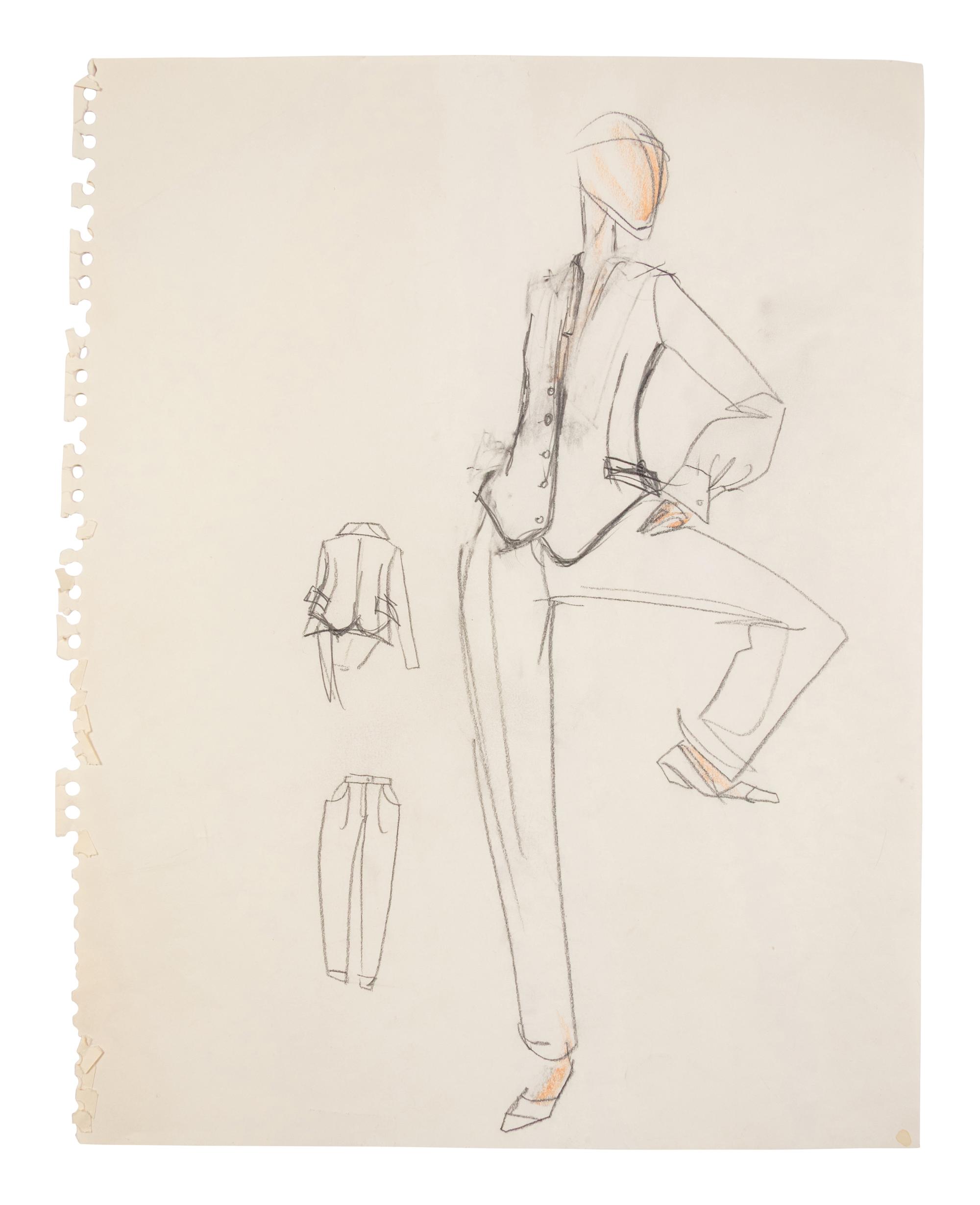 Group of Fifteen Geoffrey Beene Fashion Sketches , by Alfredo Cabrera