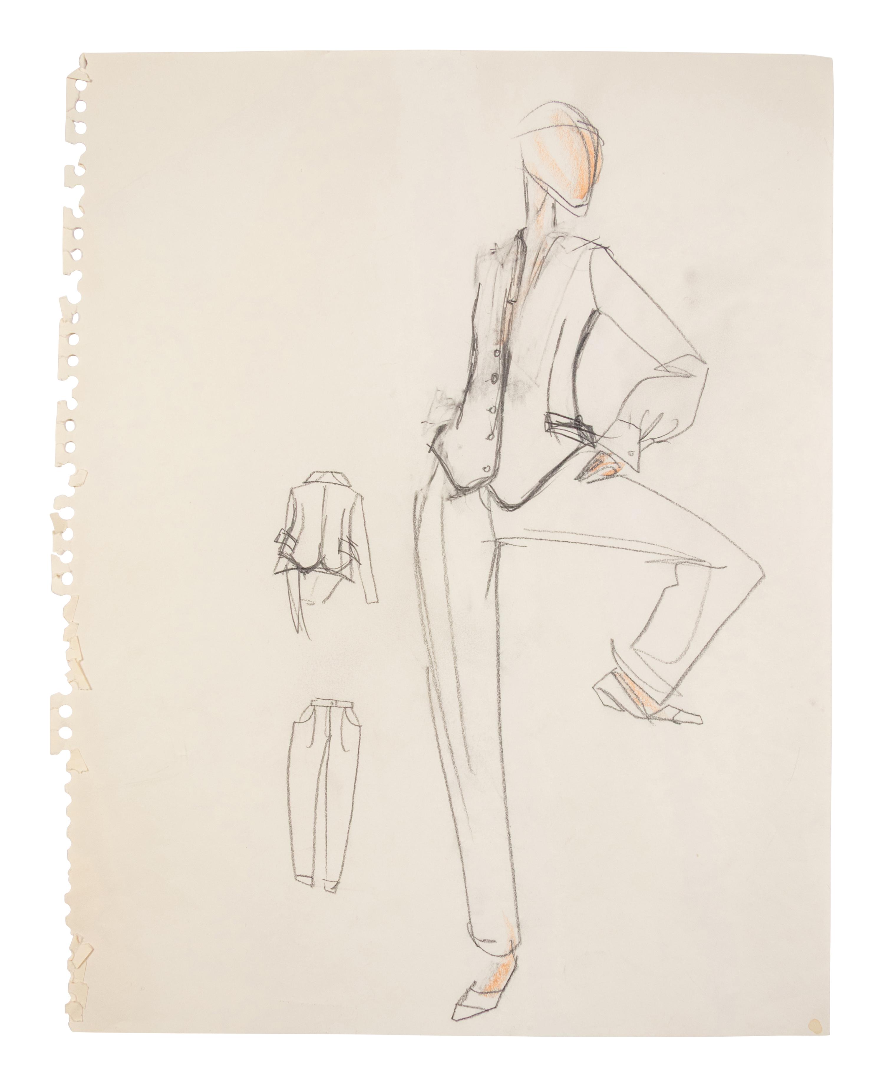 Group of Fifteen Geoffrey Beene Fashion Sketches , by Alfredo Cabrera