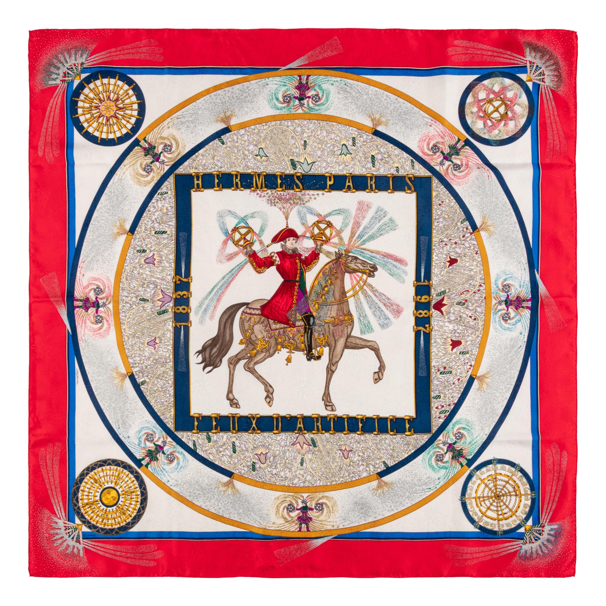 Hermès, Printed Silk Scarf 90
