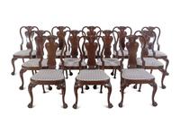 A Set of Twelve George II Style Mahogany Dining Chairs
