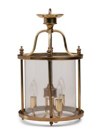 A Brass Three-Light Hall Lantern