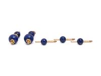 TIFFANY & CO., YELLOW GOLD AND LAPIS LAZULI CUFFLINKS
